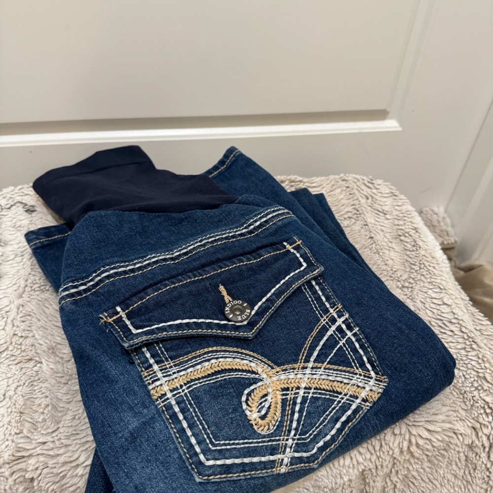 Maternity Indigo Blue Flare/Bootcut Jeans size XS - Picture 5 of 5